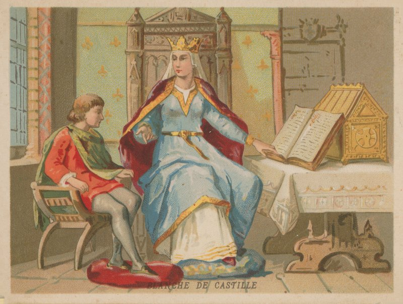 Blanche z Kastylii, królowa Francji jako żona Ludwika VIII (1188-1252) autorstwa French School