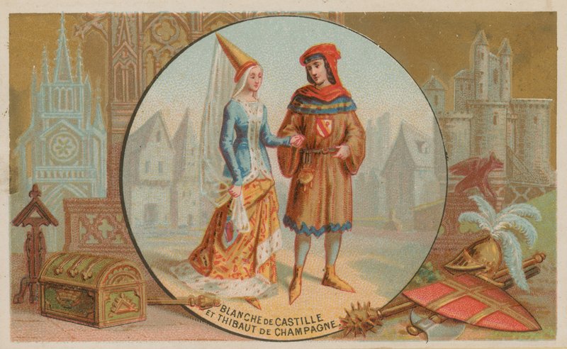 Blanche z Kastylii i Thibaut z Szampanii autorstwa French School