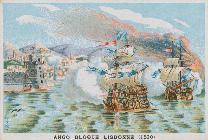 Blokada Lizbony przez Jean Ango, 1530 autorstwa French School