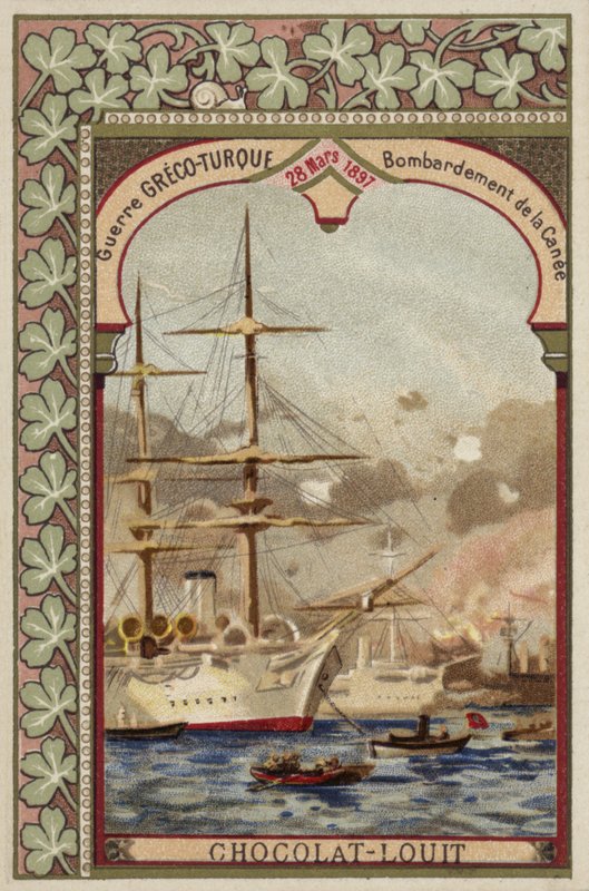 Bombardowanie Chanii, Kreta, wojna grecko-turecka, 28 marca 1897 r. autorstwa French School