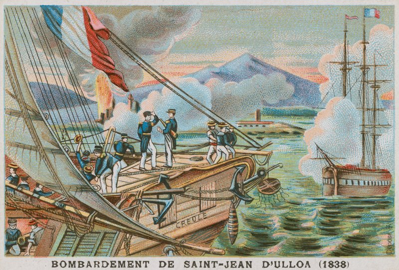 Bombardowanie San Juan de Ulua w Meksyku przez Francuzów, 1838 autorstwa French School