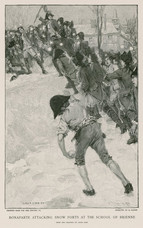 Bonaparte atakuje śnieżne forty w Szkole Brienne autorstwa French School