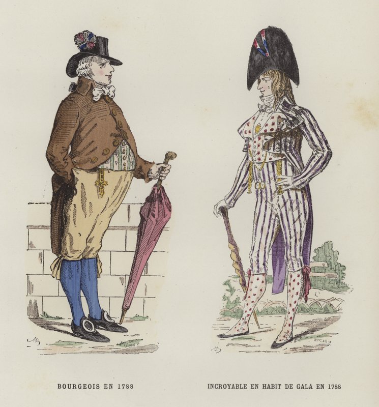 Mieszczan i dandys w stroju festiwalowym, 1788 autorstwa French School