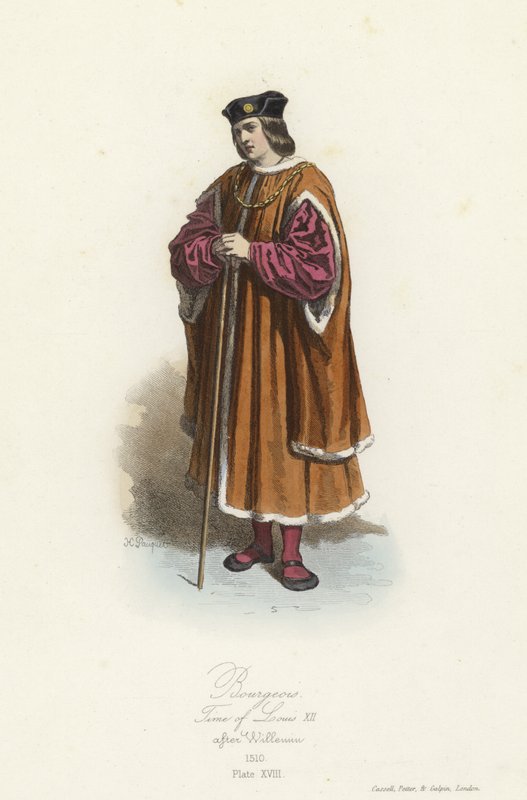 Strój mieszczański, panowanie Ludwika XII we Francji autorstwa French School