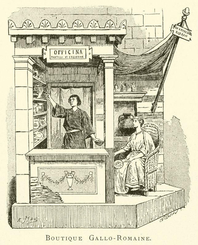 Butik Gallo-Romaine (grawerowanie) autorstwa French School