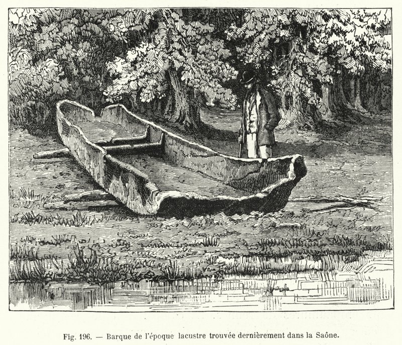 Braque z okresu jeziornego niedawno znaleziony w Saonie (rycina) autorstwa French School