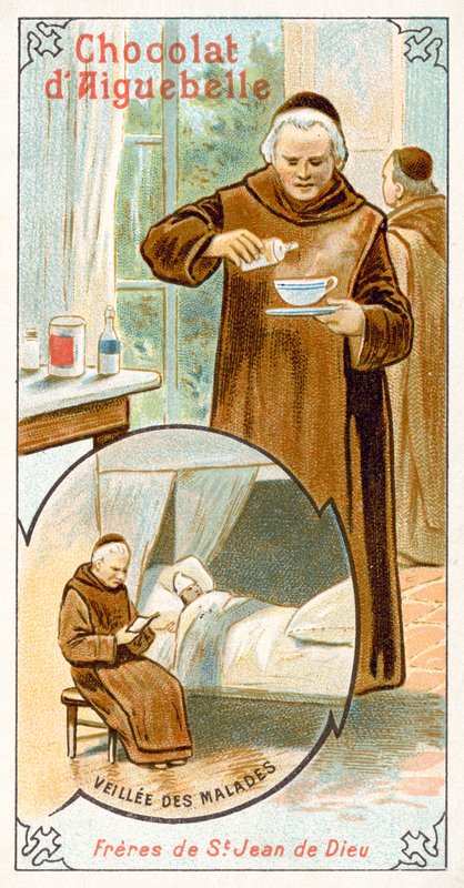 Bracia Szpitalnicy św. Jana Bożego (chromolitho) autorstwa French School