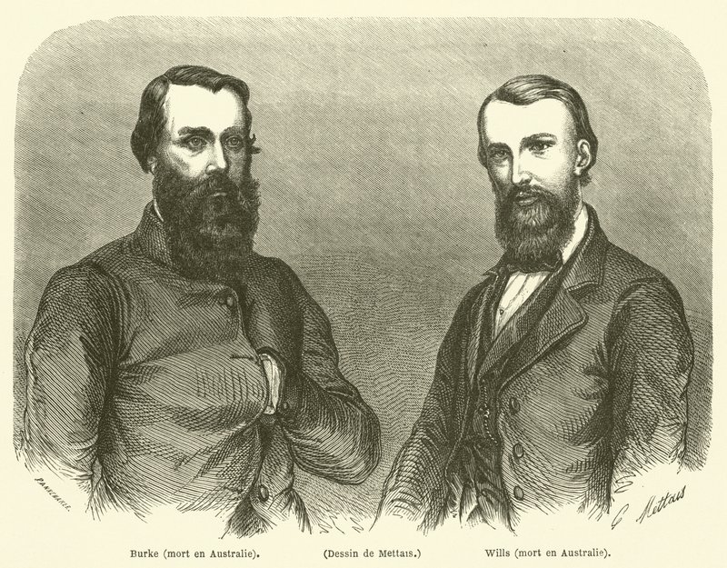 Burke, Wills, zmarł w Australii (rycina) autorstwa French School