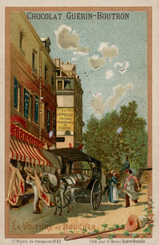 Wóz rzeźniczy (chromolitho) autorstwa French School