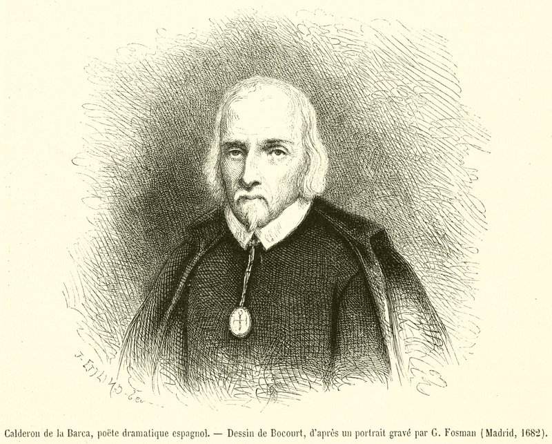 Calderon de la Barca, hiszpański poeta dramatyczny (grafika) autorstwa French School