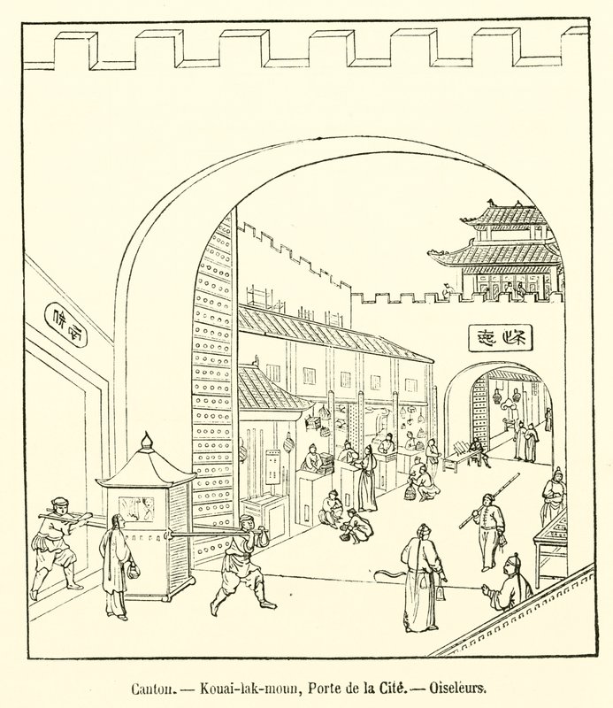 Kanton, Kouai-lak-moun, Brama Miasta, Ptaszniki (grafika) autorstwa French School