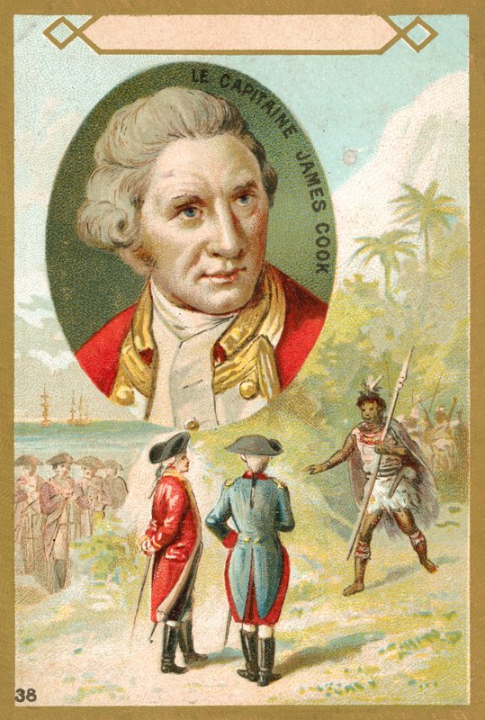 Kapitan James Cook, angielski odkrywca (chromolitho) autorstwa French School