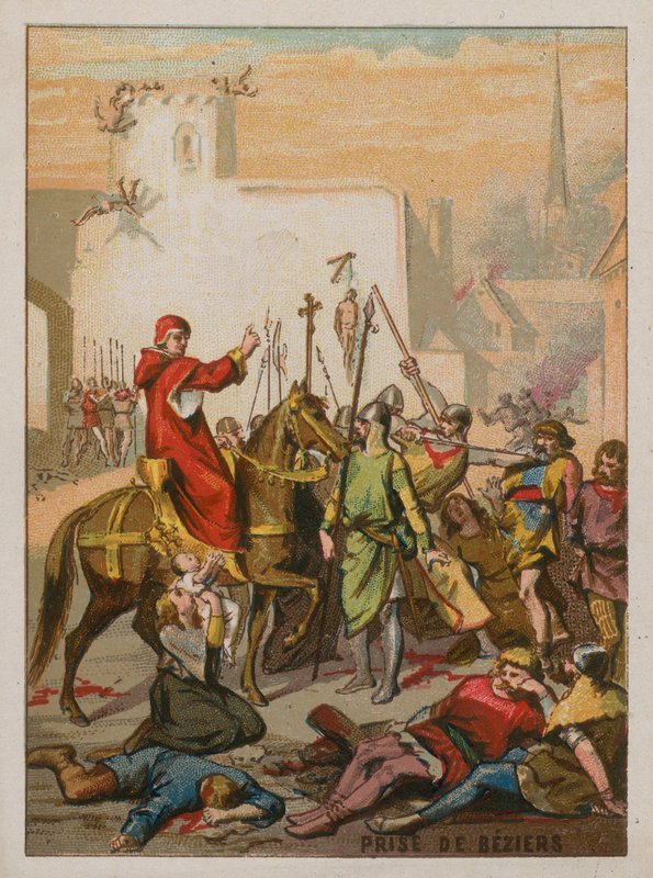 Zdobycie Beziers przez krzyżowców w 1209 autorstwa French School