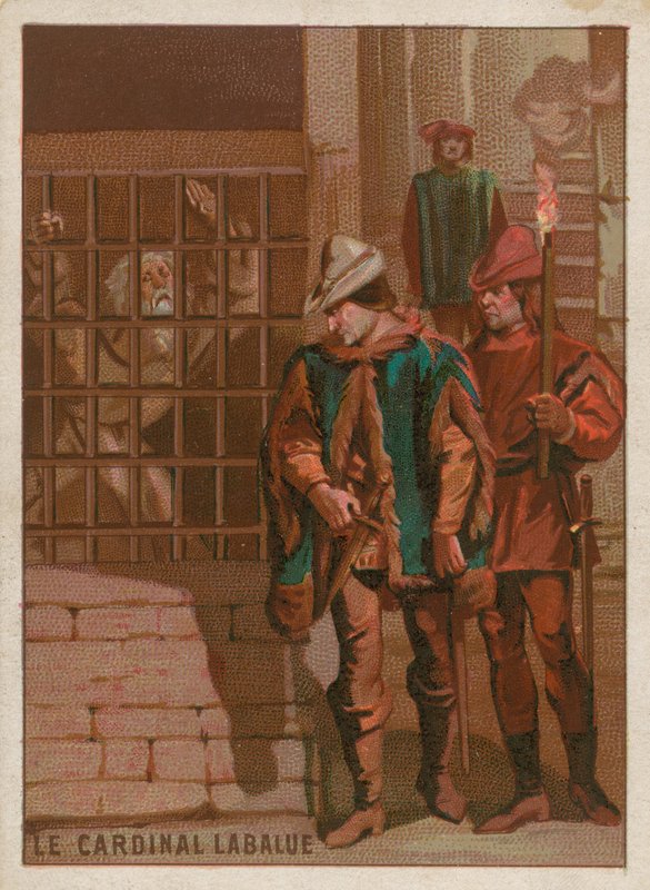 Kardynał Jean La Balue w więzieniu w 1469 r. autorstwa French School