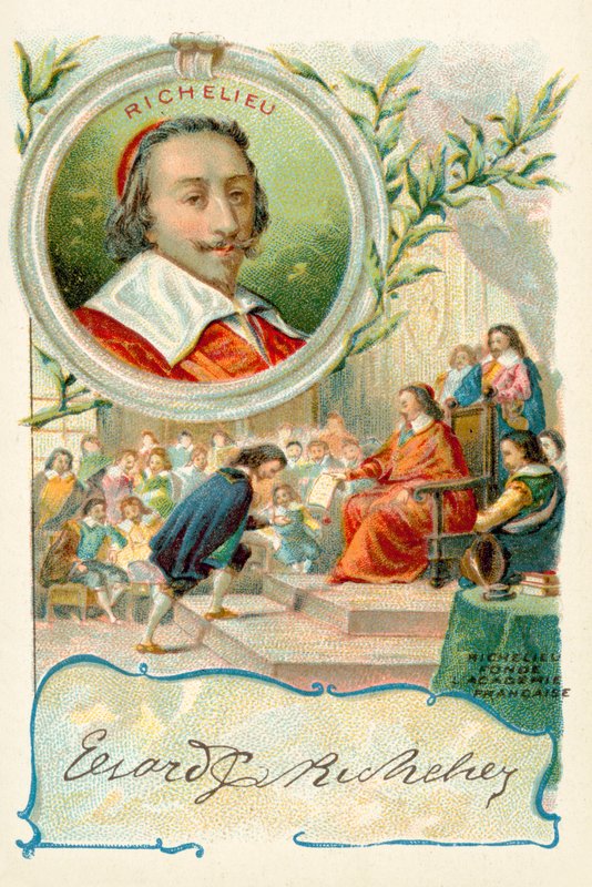 Kardynał Richelieu zakłada Academie Francaise autorstwa French School