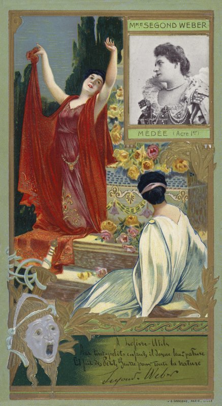 Caroline-Eugenie Segond-Weber, francuska aktorka (chromolitografia) autorstwa French School