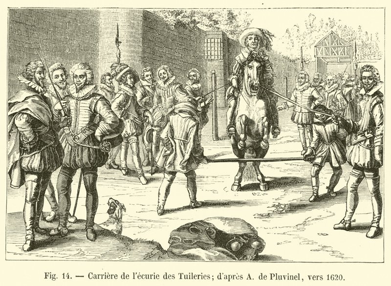Kariera stajni Tuileries; według A de Pluvinel, ok. 1620 autorstwa French School