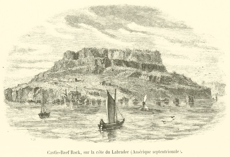 Castle-Reef Rock, na wybrzeżu Labrador, Ameryka Północna (rycina) autorstwa French School