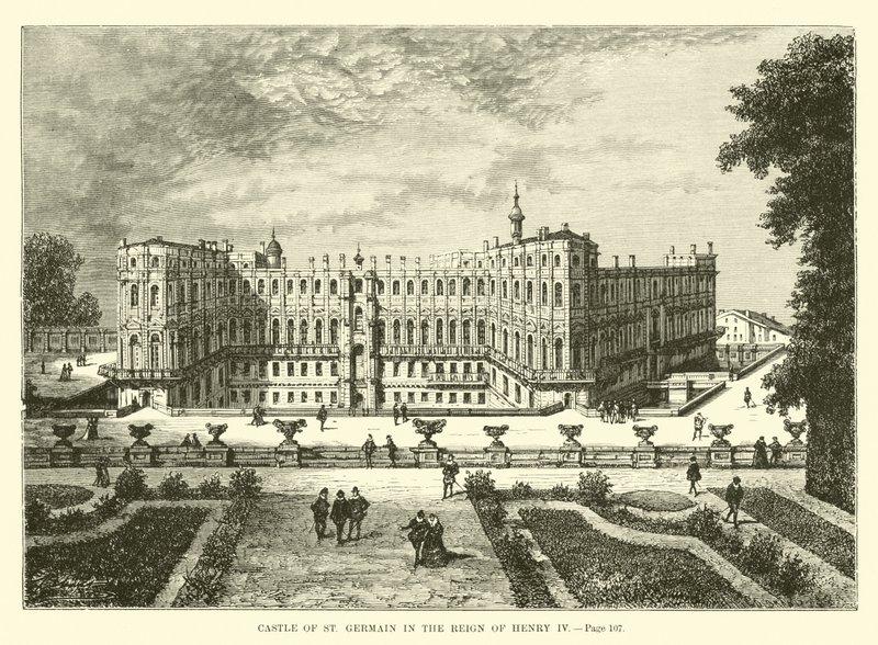 Zamek St Germain za panowania Henryka IV autorstwa French School
