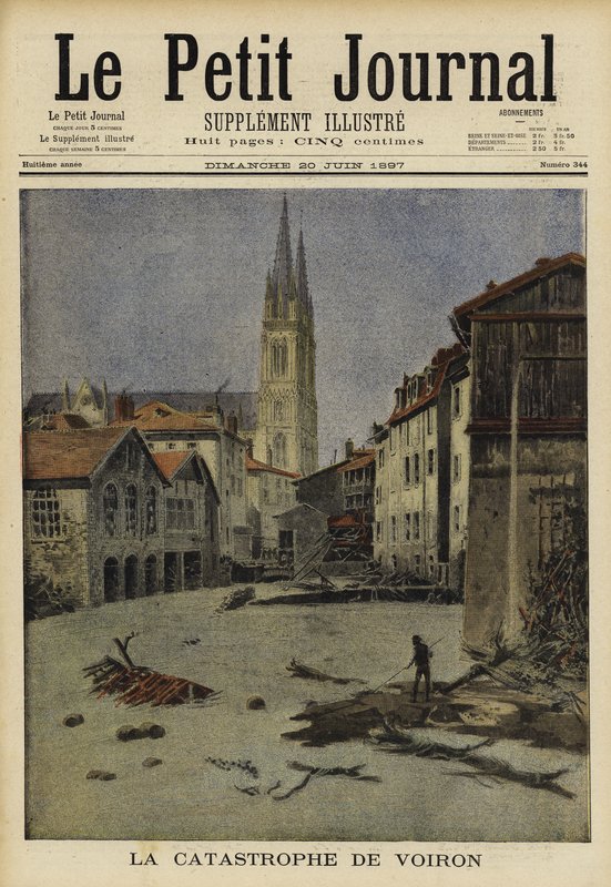 Katastrofalna powódź w Voiron, Francja, 1897 autorstwa French School