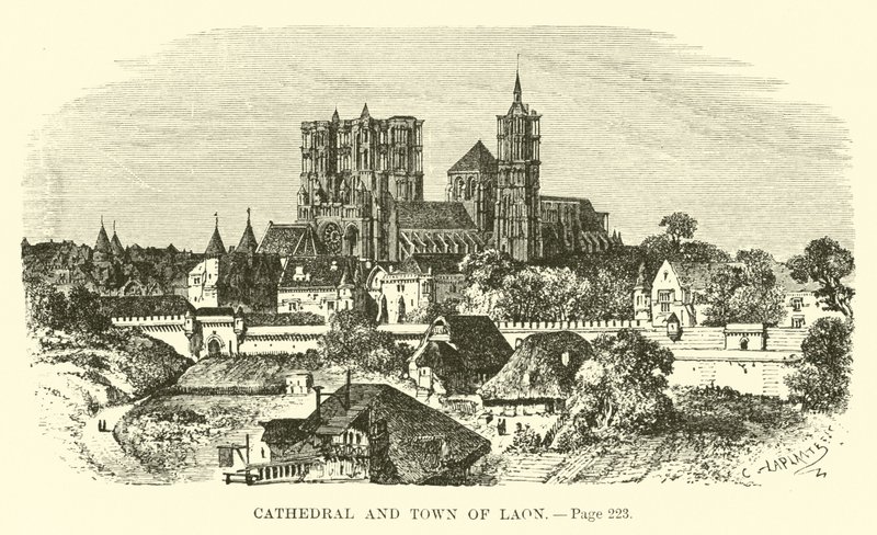Katedra i miasto Laon autorstwa French School