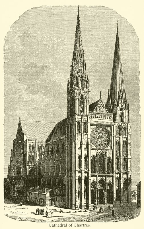 Katedra w Chartres (rycina) autorstwa French School