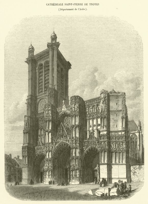 Katedra Saint-Pierre w Troyes, Departament Aube (rycina) autorstwa French School
