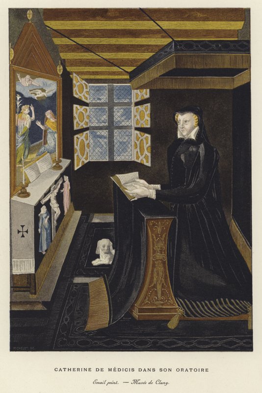 Katarzyna de Medici w jej oratorium autorstwa French School