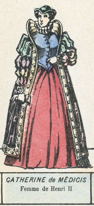 Katarzyna Medycejska, Femme de Henri II (kolorowy grawerunek) autorstwa French School