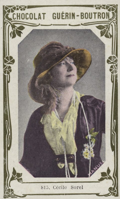 Cecile Sorel (kolorowe zdjęcie) autorstwa French School