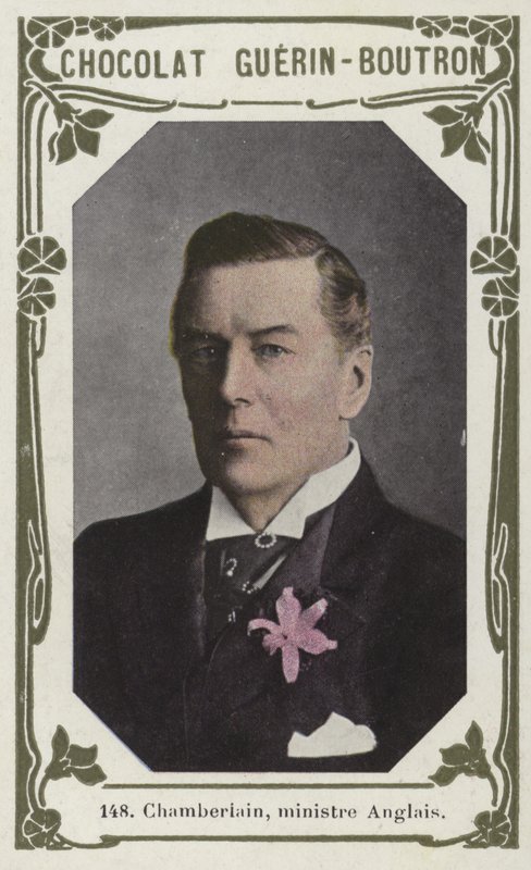 Chamberlain, brytyjski minister (kolorowe zdjęcie) autorstwa French School