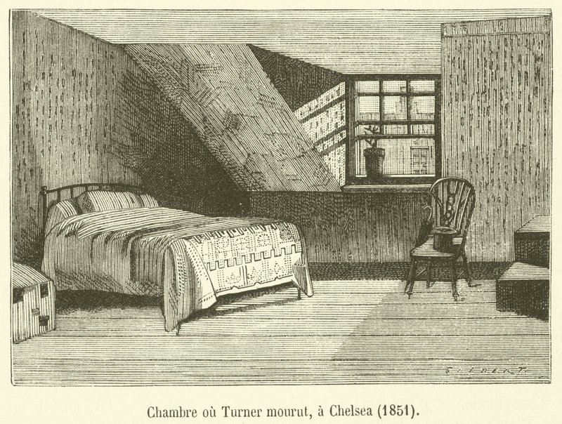 Pokój, w którym zmarł Turner, w Chelsea autorstwa French School