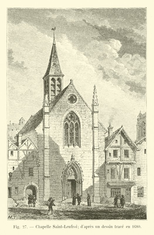 Kaplica Saint-Leufroy; z rysunku odnalezionego w 1680 autorstwa French School
