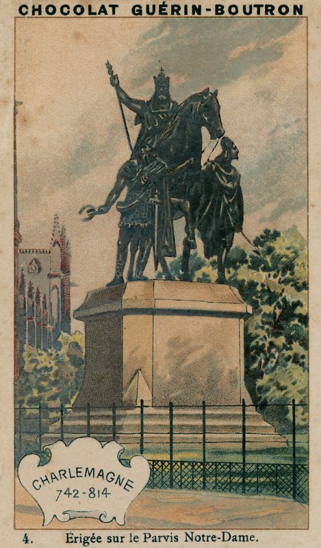 Karol Wielki, 742-814, wzniesiony na Parvis Notre-Dame autorstwa French School
