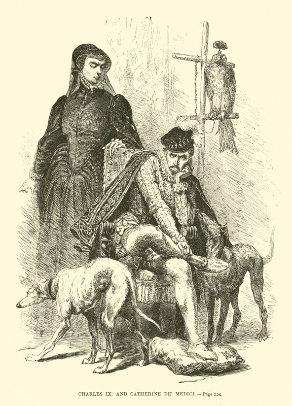 Karol IX i Katarzyna de Medici autorstwa French School
