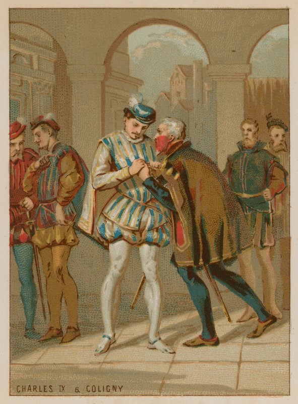 Karol IX zasięga rady Coligny autorstwa French School