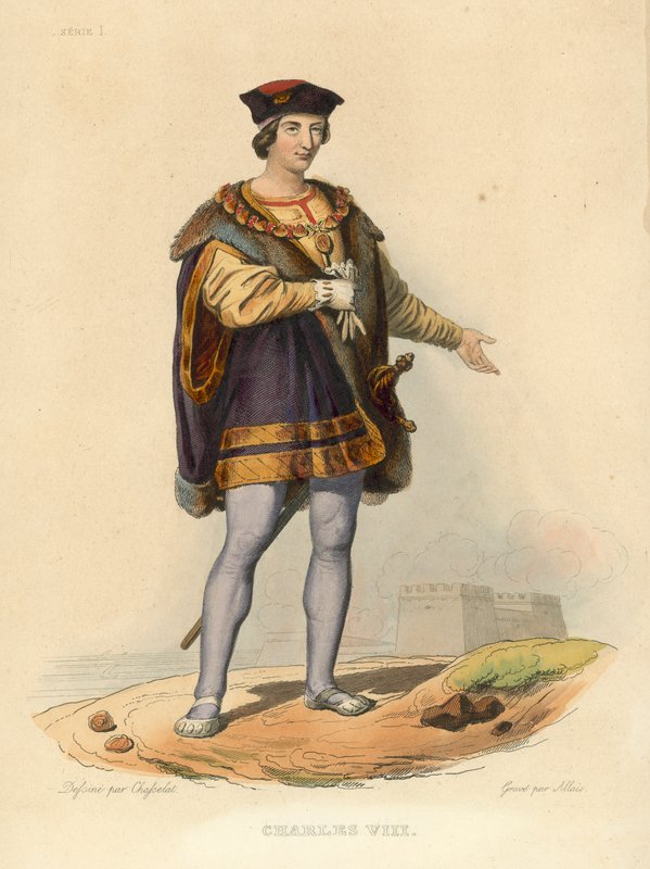 Karol VIII (kolorowy grawerunek) autorstwa French School