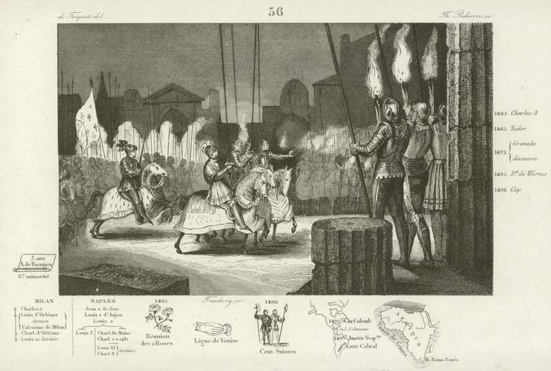 Karol VIII z Francji triumfalnie wkracza do Rzymu, 1494 autorstwa French School