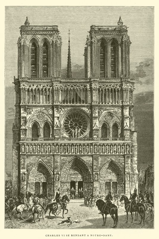 Karol VI jedzie do Notre-Dame (grawerowanie) autorstwa French School