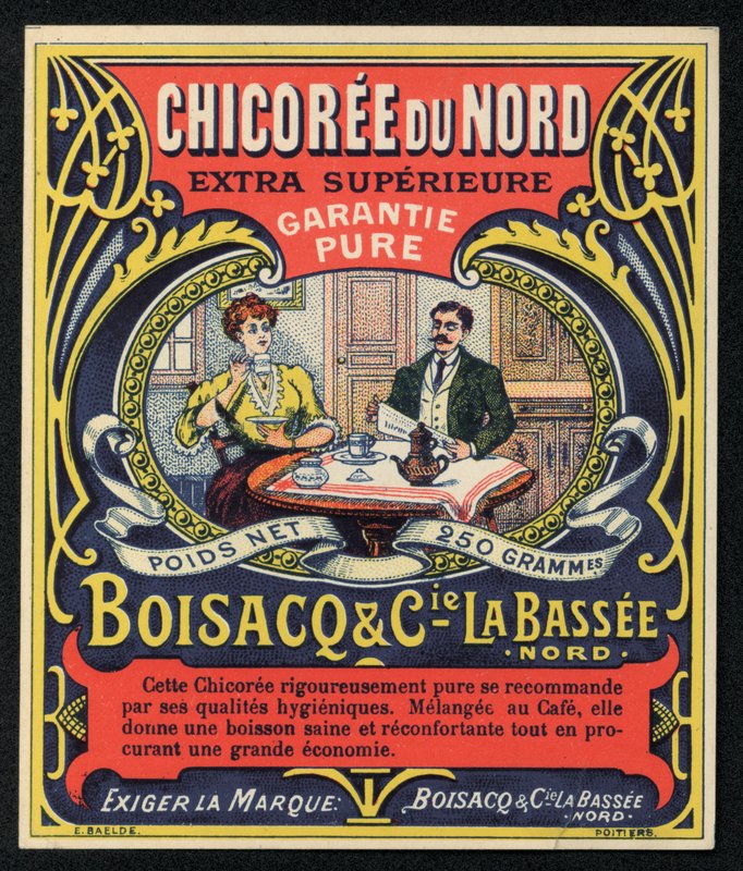 Chicoree du Nord, Boisacq i Cie la Bassee, reklama (kolor lito) autorstwa French School