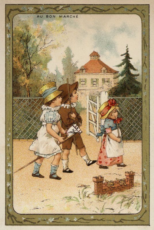 Dzieci bawiące się w żołnierzy (chromolitho) autorstwa French School