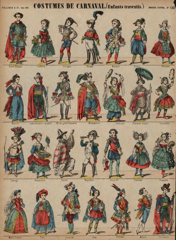 Stroje karnawałowe dla dzieci (kolorowy grawer) autorstwa French School