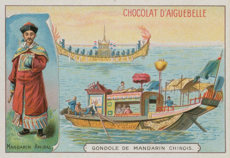 Admirał chiński mandaryński i gondola autorstwa French School