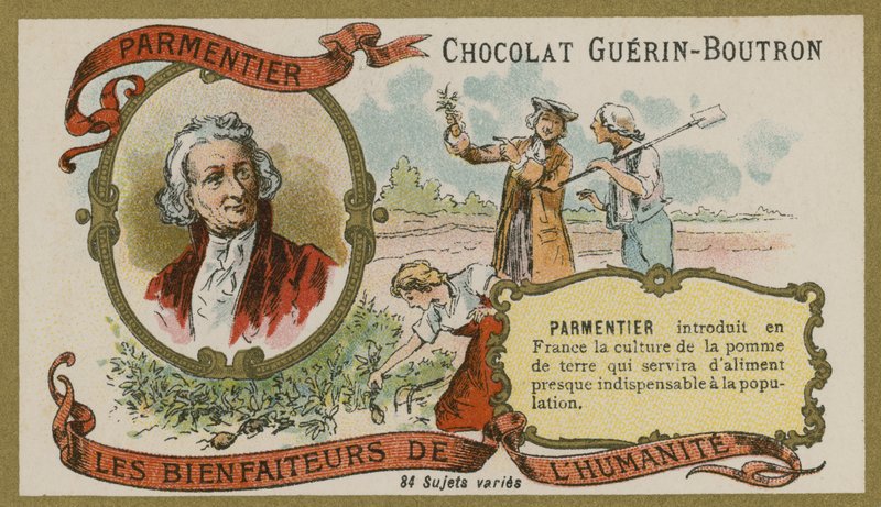 Karta handlowa Chocolate Guerin-Boutron, Antoine-Augustin Parmentier autorstwa French School