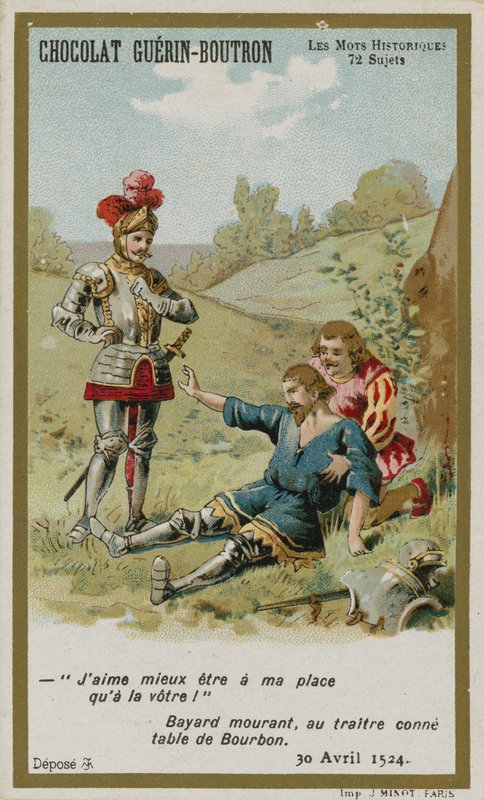 Karta handlowa Chocolat Guerin-Boutron, seria Historyczne słowa autorstwa French School
