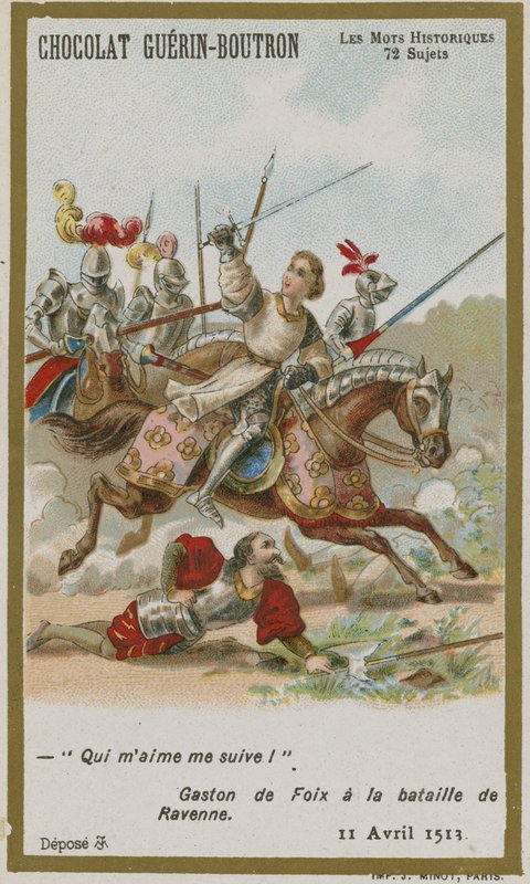 Karta handlowa Chocolat Guerin-Boutron, seria Historyczne słowa autorstwa French School