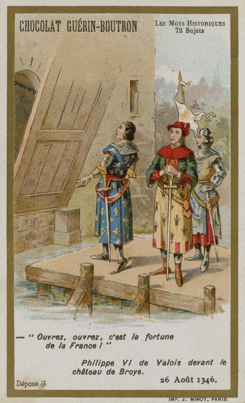 Karta handlowa Chocolat Guerin-Boutron, seria Historyczne słowa autorstwa French School