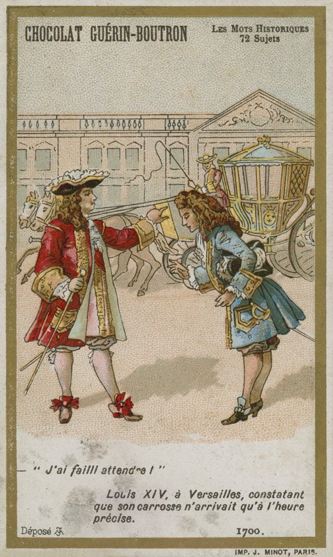 Karta handlowa Chocolat Guerin-Boutron, seria Historyczne słowa autorstwa French School