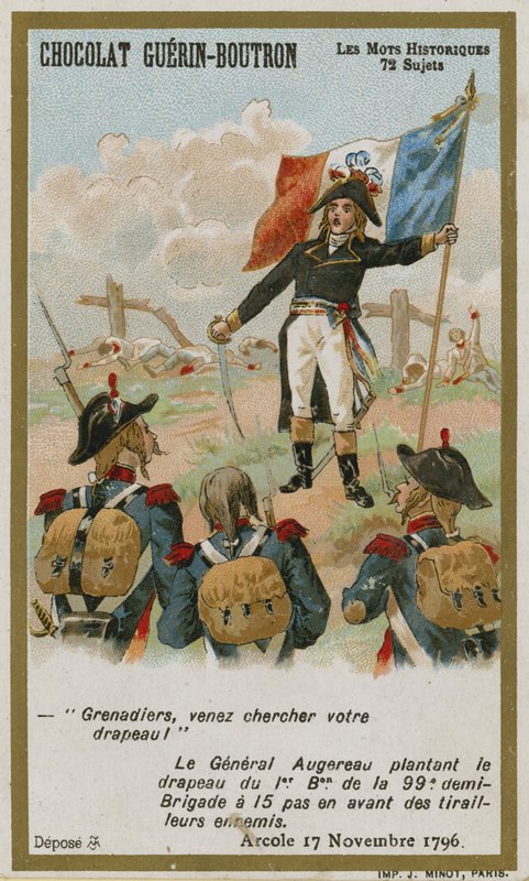 Karta handlowa Chocolat Guerin-Boutron, seria Historyczne słowa autorstwa French School