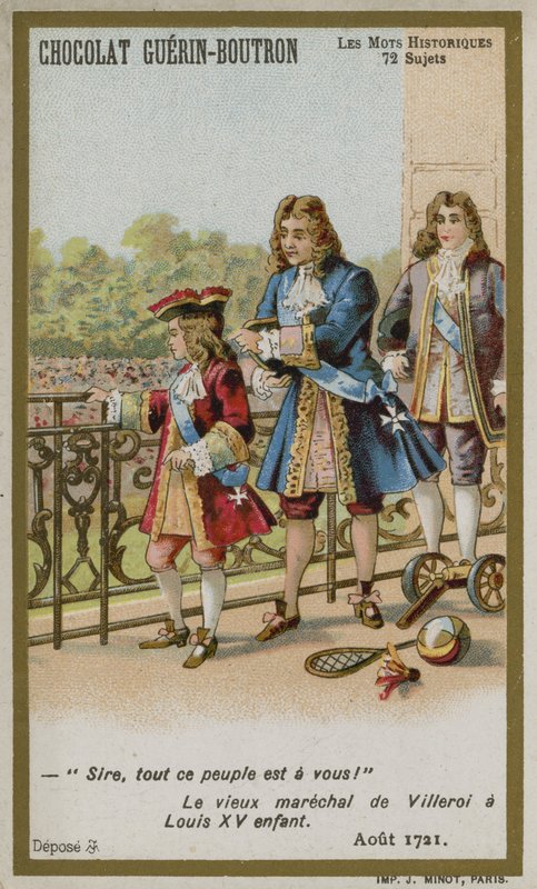Karta handlowa Chocolat Guerin-Boutron, seria Historyczne słowa autorstwa French School